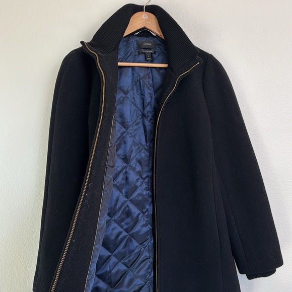 JCrew Lodge Coat in Italian Stadium-Cloth Wool Black sz 12 - Picture 7 of 8